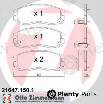  ZIMMERMANN part 21647.150.1 (216471501) Brake Pad Set, disc brake