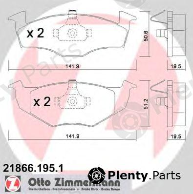  ZIMMERMANN part 21866.195.1 (218661951) Brake Pad Set, disc brake