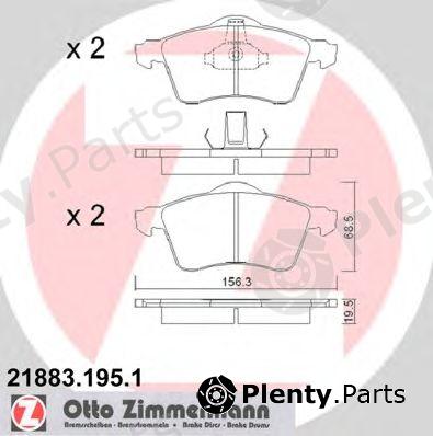  ZIMMERMANN part 21883.195.1 (218831951) Brake Pad Set, disc brake