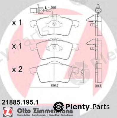  ZIMMERMANN part 21885.195.1 (218851951) Brake Pad Set, disc brake