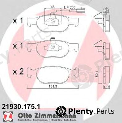  ZIMMERMANN part 21930.175.1 (219301751) Brake Pad Set, disc brake