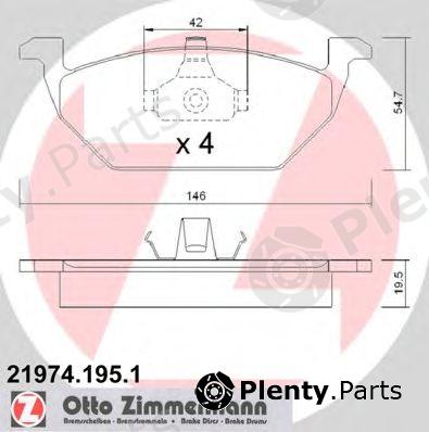  ZIMMERMANN part 21974.195.1 (219741951) Brake Pad Set, disc brake