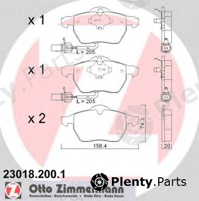  ZIMMERMANN part 23018.200.1 (230182001) Brake Pad Set, disc brake