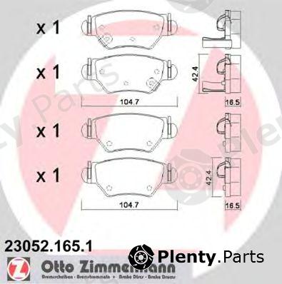  ZIMMERMANN part 23052.165.1 (230521651) Brake Pad Set, disc brake