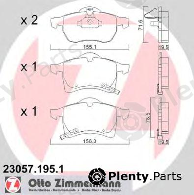  ZIMMERMANN part 23057.195.1 (230571951) Brake Pad Set, disc brake