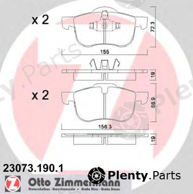  ZIMMERMANN part 23073.190.1 (230731901) Brake Pad Set, disc brake