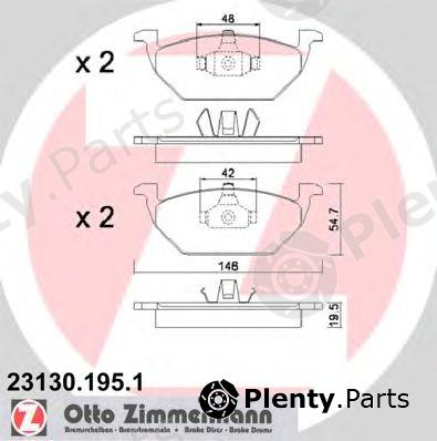  ZIMMERMANN part 23130.195.1 (231301951) Brake Pad Set, disc brake