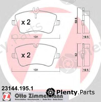  ZIMMERMANN part 23144.195.1 (231441951) Brake Pad Set, disc brake