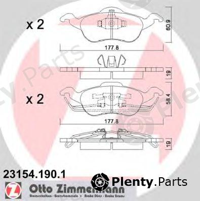  ZIMMERMANN part 23154.190.1 (231541901) Brake Pad Set, disc brake
