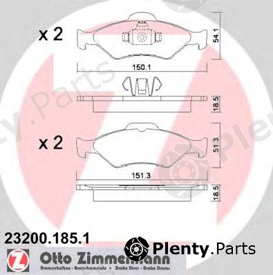  ZIMMERMANN part 23200.185.1 (232001851) Brake Pad Set, disc brake