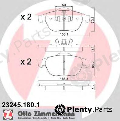  ZIMMERMANN part 23245.180.1 (232451801) Brake Pad Set, disc brake