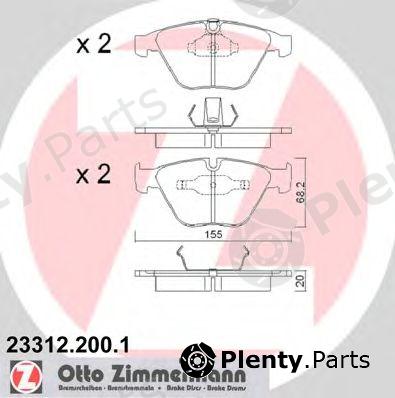  ZIMMERMANN part 23312.200.1 (233122001) Brake Pad Set, disc brake