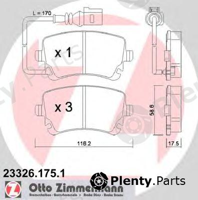  ZIMMERMANN part 23326.175.1 (233261751) Brake Pad Set, disc brake