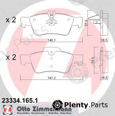  ZIMMERMANN part 23334.165.1 (233341651) Brake Pad Set, disc brake