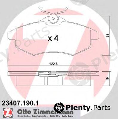  ZIMMERMANN part 23407.190.1 (234071901) Brake Pad Set, disc brake