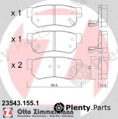  ZIMMERMANN part 23543.155.1 (235431551) Brake Pad Set, disc brake