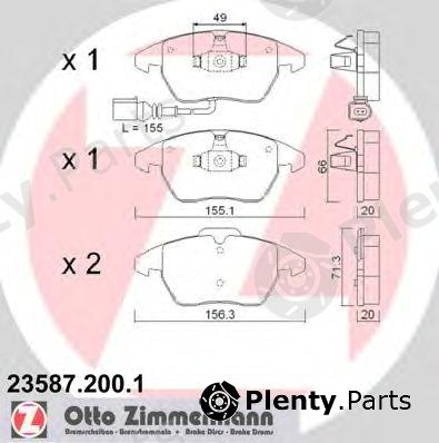  ZIMMERMANN part 23587.200.1 (235872001) Brake Pad Set, disc brake