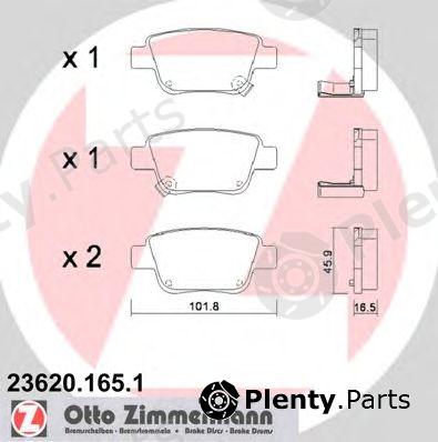  ZIMMERMANN part 23620.165.1 (236201651) Brake Pad Set, disc brake