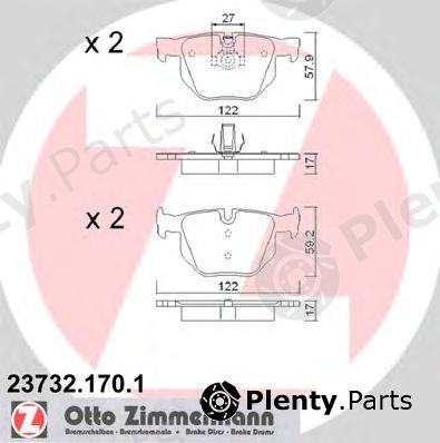  ZIMMERMANN part 23732.170.1 (237321701) Brake Pad Set, disc brake