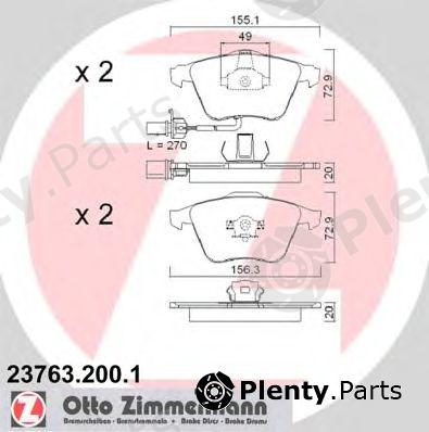  ZIMMERMANN part 23763.200.1 (237632001) Brake Pad Set, disc brake