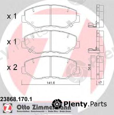  ZIMMERMANN part 23868.170.1 (238681701) Brake Pad Set, disc brake