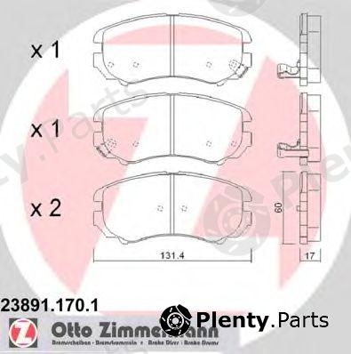  ZIMMERMANN part 23891.170.1 (238911701) Brake Pad Set, disc brake