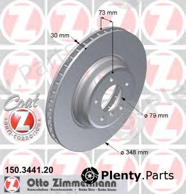  ZIMMERMANN part 150.3441.20 (150344120) Brake Disc