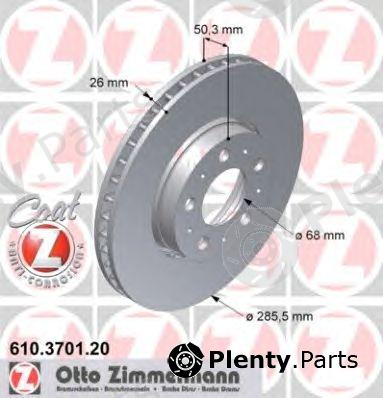  ZIMMERMANN part 610.3701.20 (610370120) Brake Disc