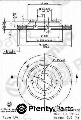  BREMBO part 09.6727.34 (09672734) Brake Disc