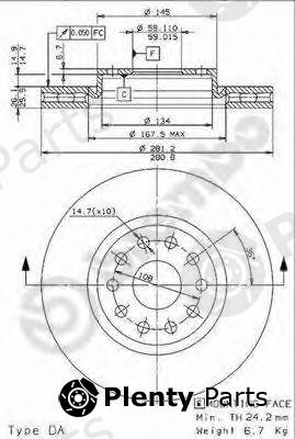  BREMBO part 09.6767.14 (09676714) Brake Disc