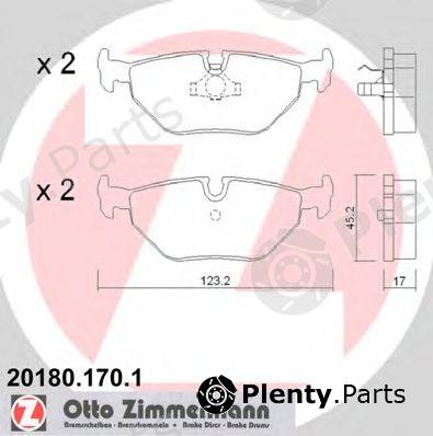  ZIMMERMANN part 20180.170.1 (201801701) Brake Pad Set, disc brake