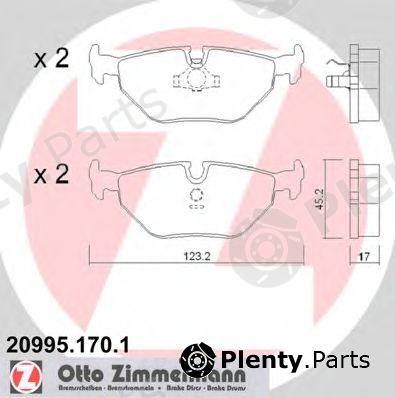  ZIMMERMANN part 20995.170.1 (209951701) Brake Pad Set, disc brake