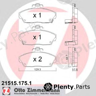  ZIMMERMANN part 21515.175.1 (215151751) Brake Pad Set, disc brake