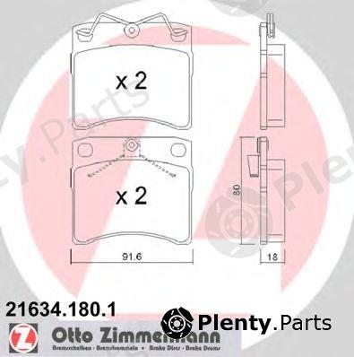  ZIMMERMANN part 21634.180.1 (216341801) Brake Pad Set, disc brake