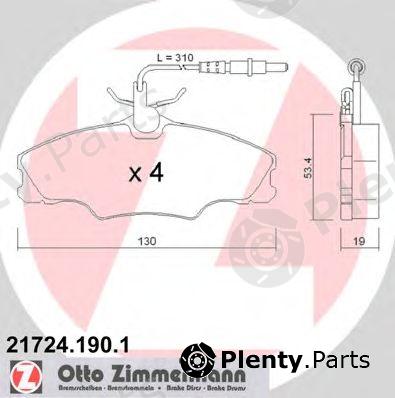  ZIMMERMANN part 21724.190.1 (217241901) Brake Pad Set, disc brake