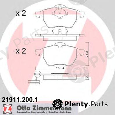 ZIMMERMANN part 21911.200.1 (219112001) Brake Pad Set, disc brake
