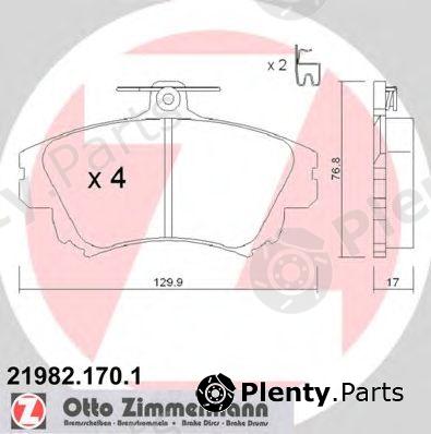  ZIMMERMANN part 21982.170.1 (219821701) Brake Pad Set, disc brake