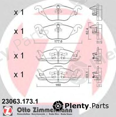  ZIMMERMANN part 23063.173.1 (230631731) Brake Pad Set, disc brake