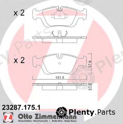  ZIMMERMANN part 23287.175.1 (232871751) Brake Pad Set, disc brake