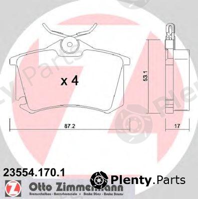  ZIMMERMANN part 23554.170.1 (235541701) Brake Pad Set, disc brake