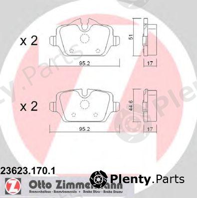  ZIMMERMANN part 23623.170.1 (236231701) Brake Pad Set, disc brake