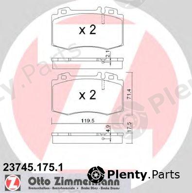  ZIMMERMANN part 23745.175.1 (237451751) Brake Pad Set, disc brake