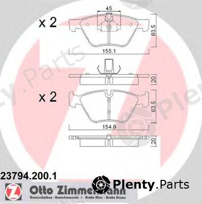  ZIMMERMANN part 23794.200.1 (237942001) Brake Pad Set, disc brake