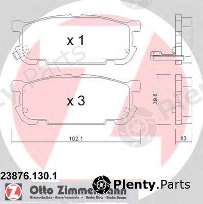  ZIMMERMANN part 23876.130.1 (238761301) Brake Pad Set, disc brake