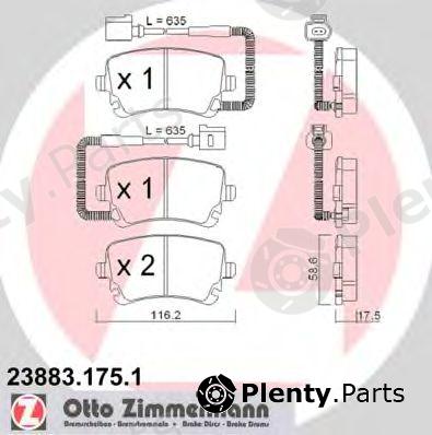  ZIMMERMANN part 23883.175.1 (238831751) Brake Pad Set, disc brake