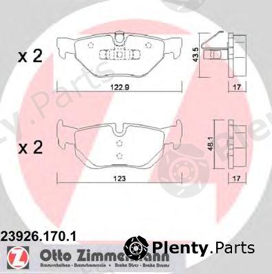  ZIMMERMANN part 23926.170.1 (239261701) Brake Pad Set, disc brake