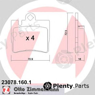  ZIMMERMANN part 23078.160.1 (230781601) Brake Pad Set, disc brake