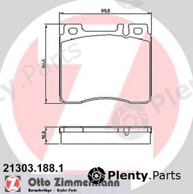  ZIMMERMANN part 21303.188.1 (213031881) Brake Pad Set, disc brake