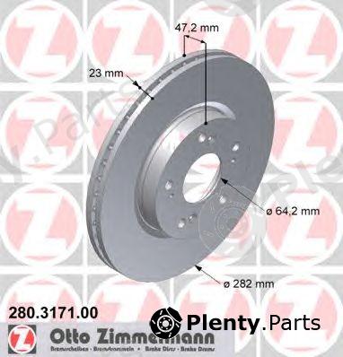  ZIMMERMANN part 280.3171.00 (280317100) Brake Disc