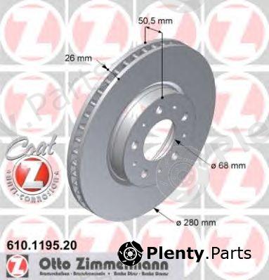  ZIMMERMANN part 610.1195.20 (610119520) Brake Disc